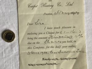 Dividend receipt, 1900.